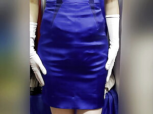 About a year of letting guys use my dresses as their fk and jizz rag, this blue one turned out to be the most selected piece by guys. There's a total of 5 guys who have used this and probably dumped over 50 loads into it over the course of 8 months.