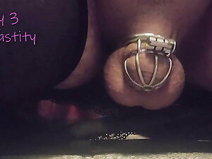 Chastity until Sissygasm, making him cum like a girl