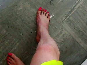 Sissy Scrubs A Filthy Kitchen Floor With Spit & Her Feet