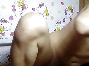 The pretty ladyboy masturbates alone in the boarding house.