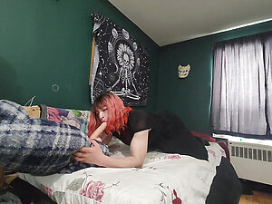 Ashley practicing her deepthroat game