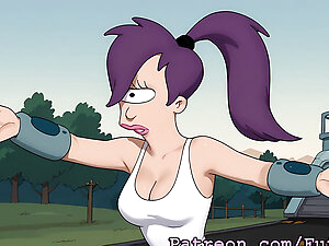 Futanari Turranga Leela from Futurama Masturbating. AI Generated. Futanari Futa Shemale. Sci-Fi.