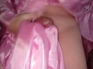 Cum in Pink Satin Mukenah