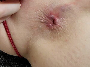 Sissy Hole Close Up Pink Tight Asshole Pre Cum Uncut Clitty