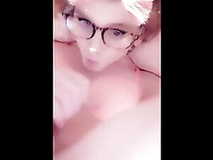 Pretty Tranny Dripping Cum in her own Mouth
